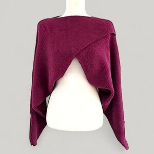 HOUSE OF HARLOW 1960 Berry Purple Crossover Cropped Dolman Sleeve Sweater NEW!